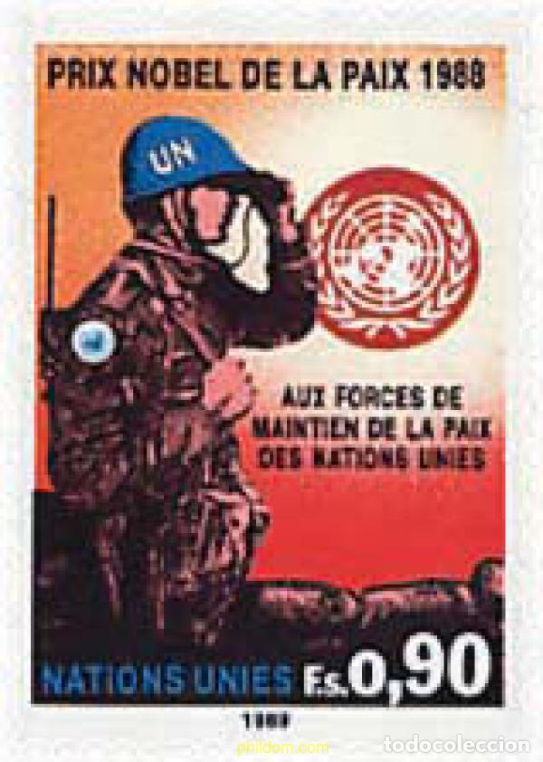 Sellos: 110389 MNH NACIONES UNIDAS. Ginebra 1989 PREMIO NOBEL DE LA PAZ A LAS FUERZAS DE MANTENIMIENTO