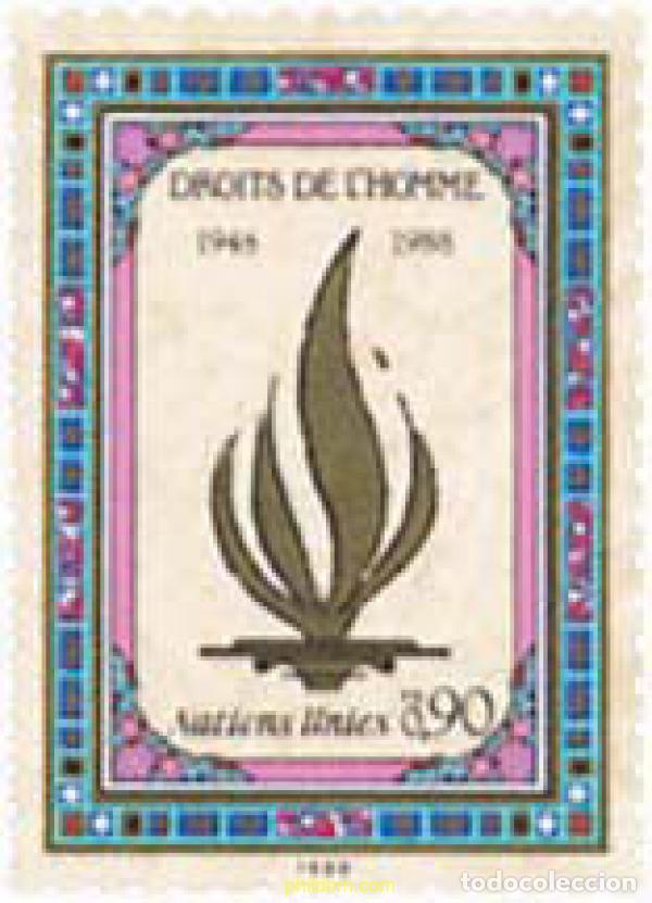 Sellos: 311382 MNH NACIONES UNIDAS. Ginebra 1988 40 ANIVERSARIO DE LA DECLARACION UNIVERSAL DE LOS DERECHOS