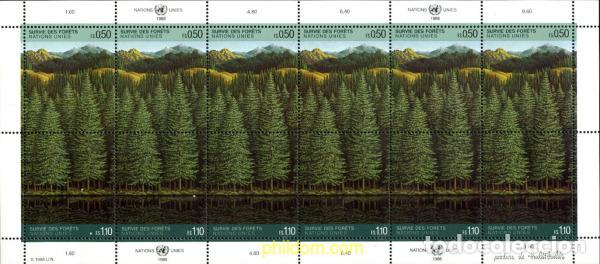 Sellos: 143714 MNH NACIONES UNIDAS. Ginebra 1988 SUPERVIVENCIA DEL BOSQUE
