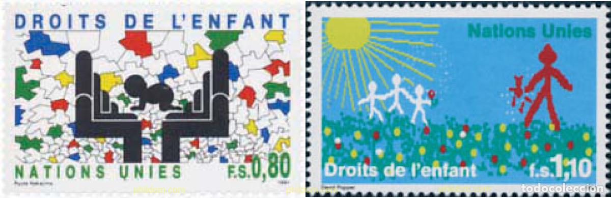 Sellos: 110413 MNH NACIONES UNIDAS. Ginebra 1991 DERECHOS DEL NI&Ntilde;O