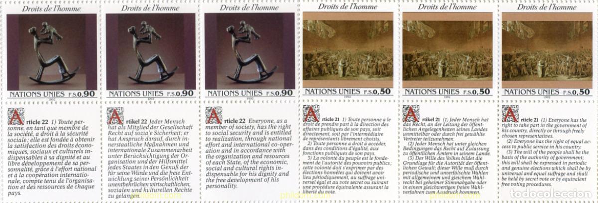 Sellos: 158680 MNH NACIONES UNIDAS. Ginebra 1992 DECLARACION UNIVERSAL DE LOS DERECHOS HUMANOS