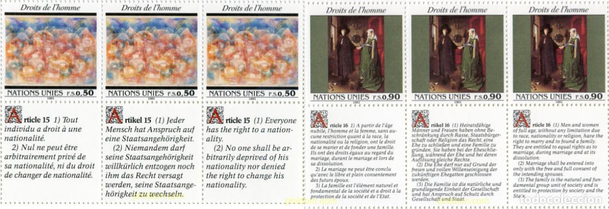 Stamps: 158677 MNH NACIONES UNIDAS. Ginebra 1991 DECLARACION UNIVERSAL DE LOS DERECHOS HUMANOS