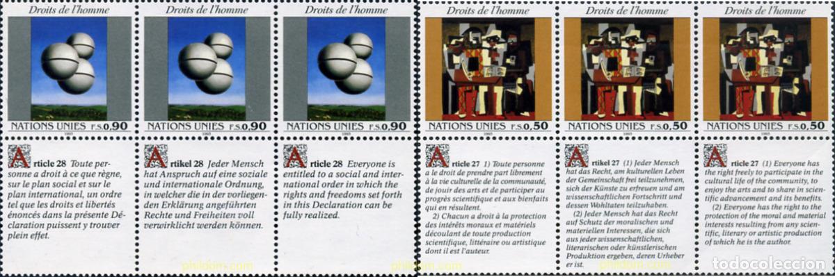 Stamps: 158682 MNH NACIONES UNIDAS. Ginebra 1993 DECLARACION UNIVERSAL DE LOS DERECHOS HUMANOS