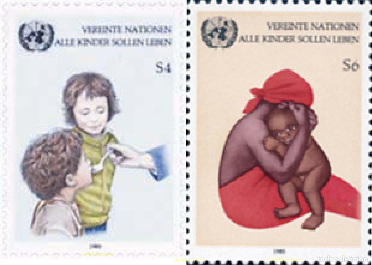 Sellos: 112810 MNH NACIONES UNIDAS. Viena 1985 SUPERVIVENCIA INFANTIL