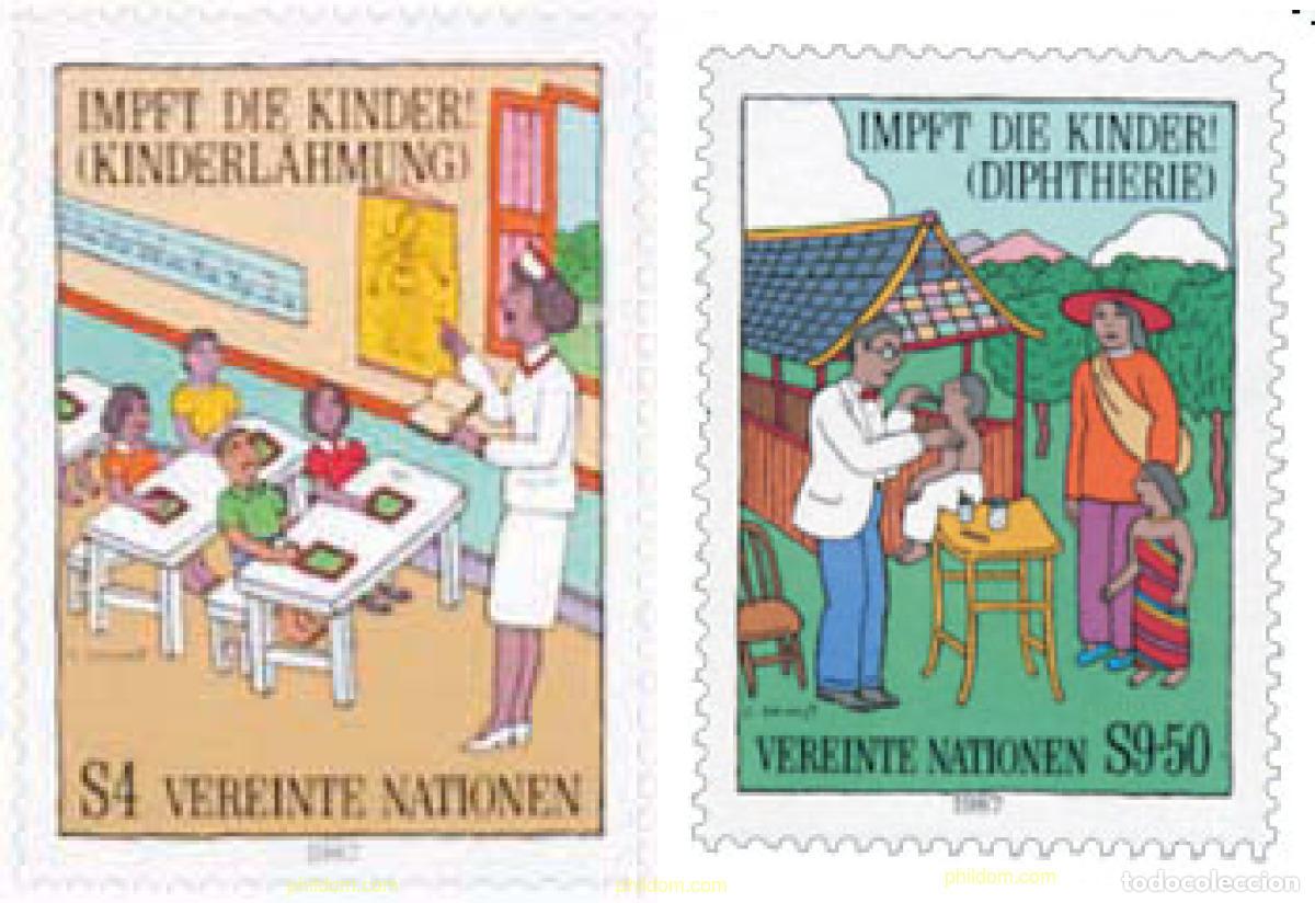 Sellos: 112820 MNH NACIONES UNIDAS. Viena 1987 VACUNACION INFANTIL
