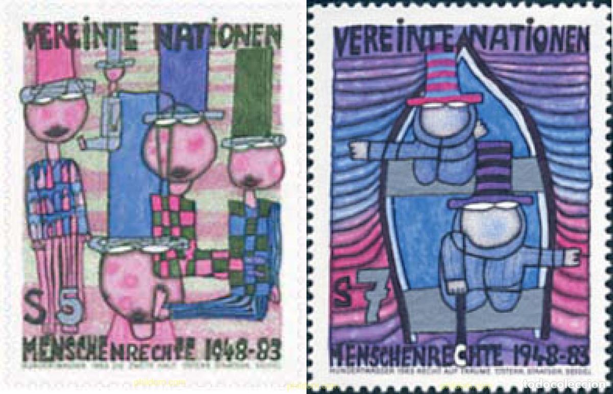 Sellos: 112802 MNH NACIONES UNIDAS. Viena 1983 35 ANIVERSARIO DE LA DECLARACION UNIVERSAL DE LOS DERECHOS H