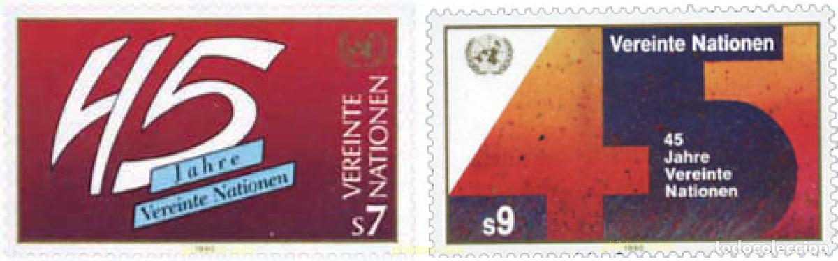 Sellos: 112861 MNH NACIONES UNIDAS. Viena 1990 45 ANIVERSARIO DE LAS NACIONES UNIDAS