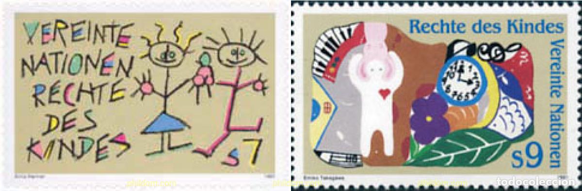 Sellos: 112873 MNH NACIONES UNIDAS. Viena 1991 LOS DERECHOS DEL NI&Ntilde;O