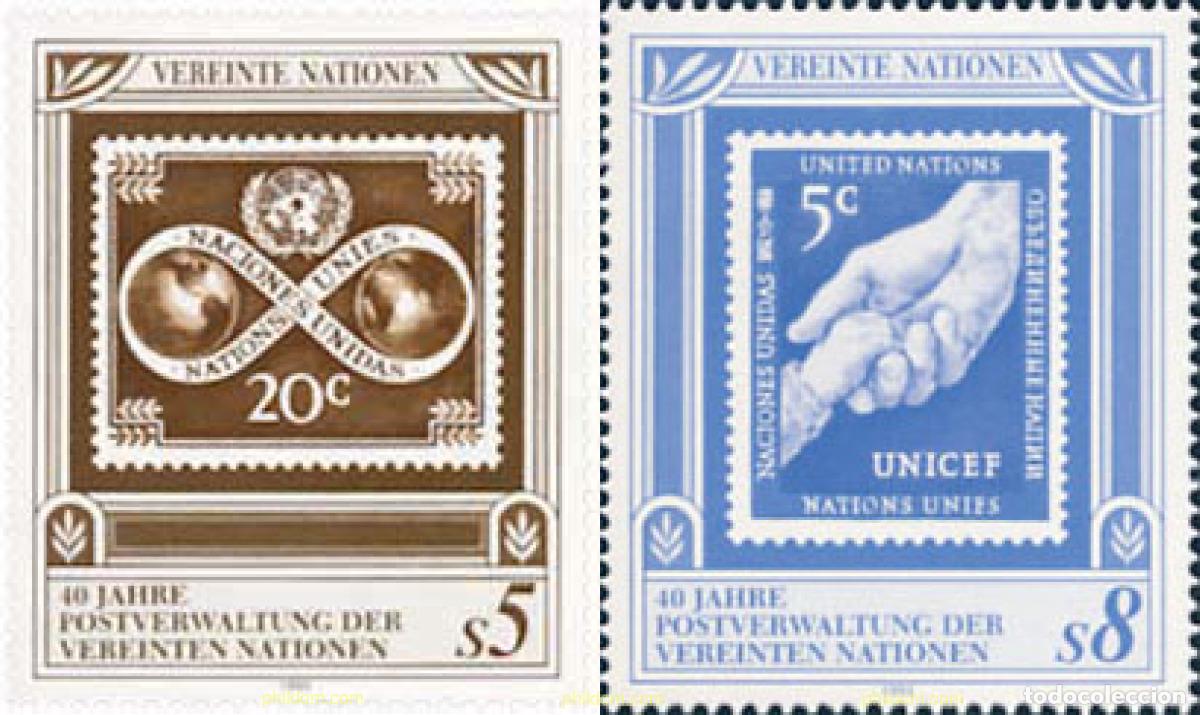 Sellos: 112874 MNH NACIONES UNIDAS. Viena 1991 40 ANIVERSARIO DE LA ADMINISTRACION POSTAL DE LAS NACIONES U