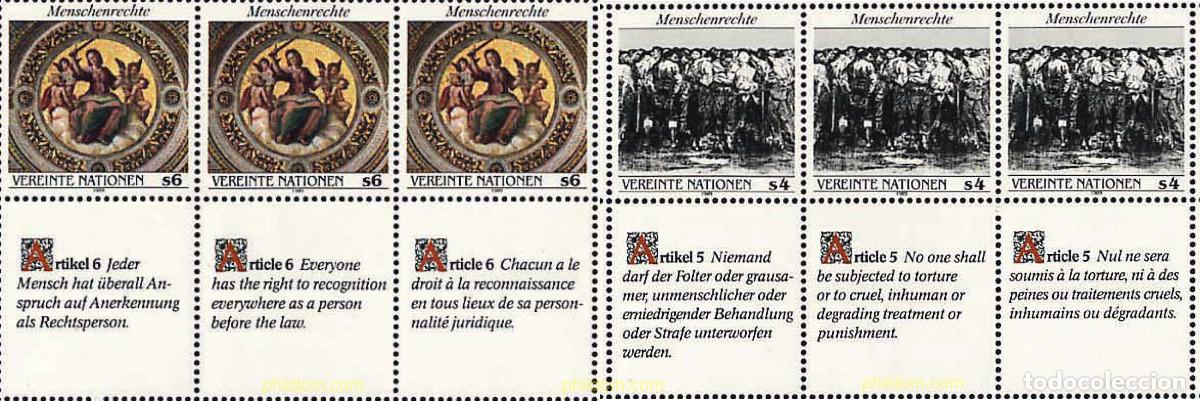 Selos: 158723 MNH NACIONES UNIDAS. Viena 1989 DECLARACION UNIVERSAL DE LOS DERECHOS HUMANOS