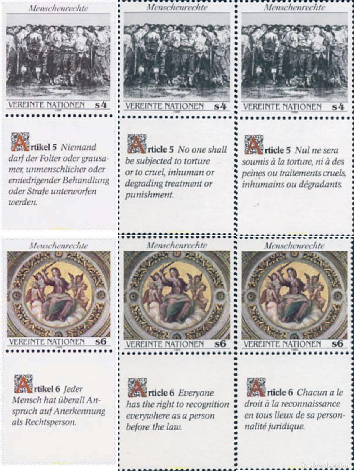 Briefmarken: 221073 MNH NACIONES UNIDAS. Viena 1989 DECLARACION UNIVERSAL DE LOS DERECHOS HUMANOS