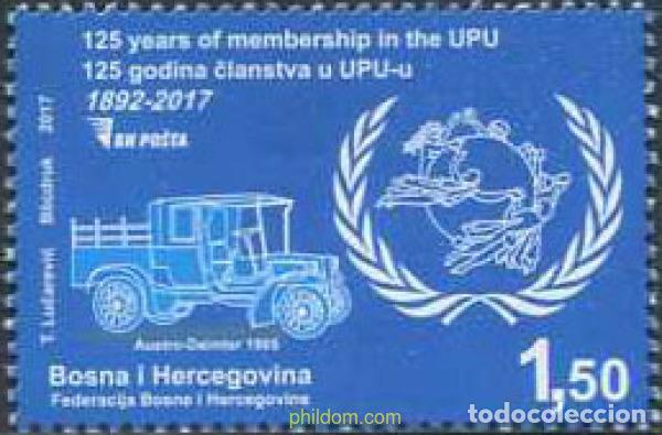 Sellos: 573250 MNH BOSNIA-HERZEGOVINA 2017 125 ANIVERSARIO DE LA ADHESION UNION POSTAL UNIVERSAL
