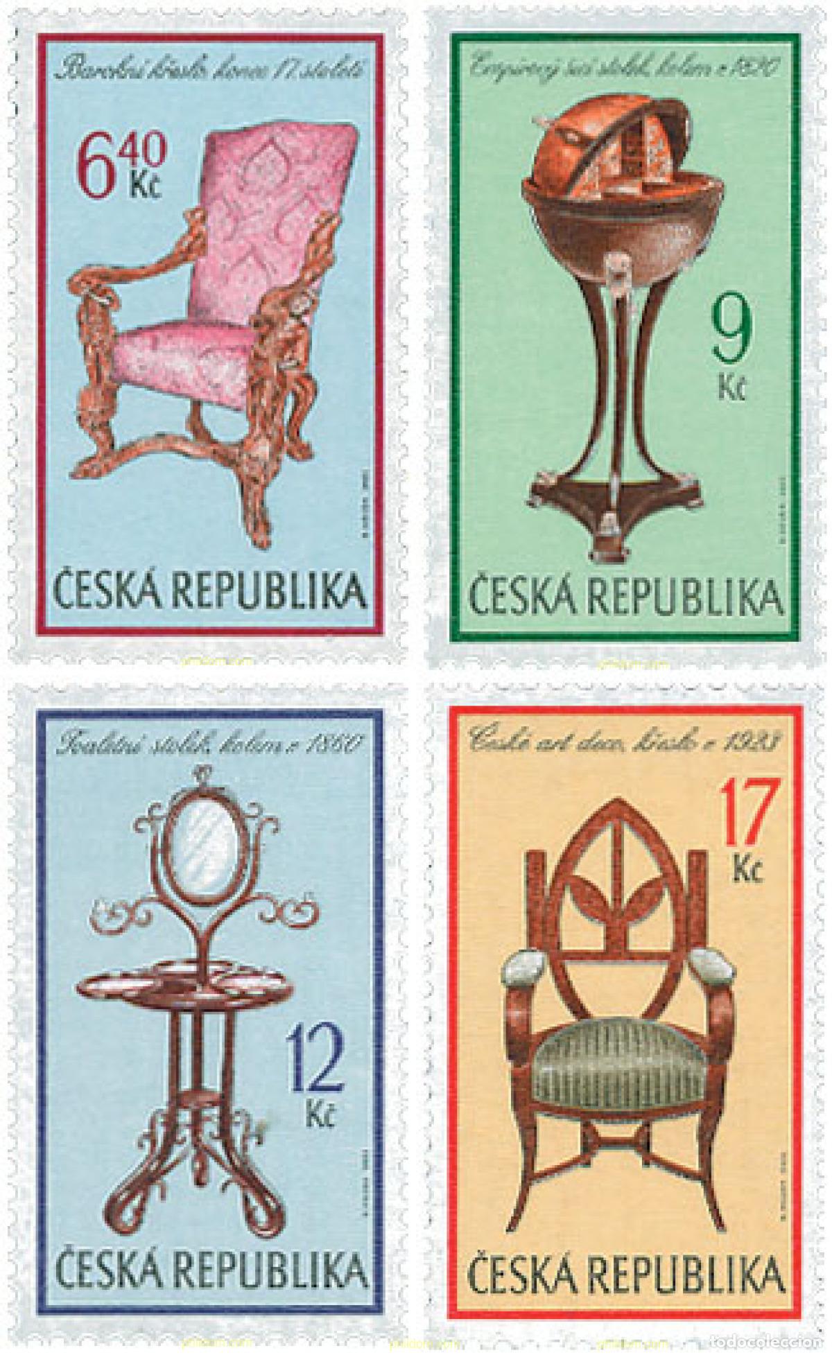 Stamps: 114018 MNH CHEQUIA 2002 MUEBLES ANTIGUOS