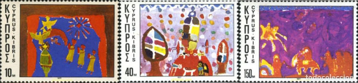 Sellos: 114069 MNH CHIPRE 1977 NAVIDAD. PINTURAS INFANTILES