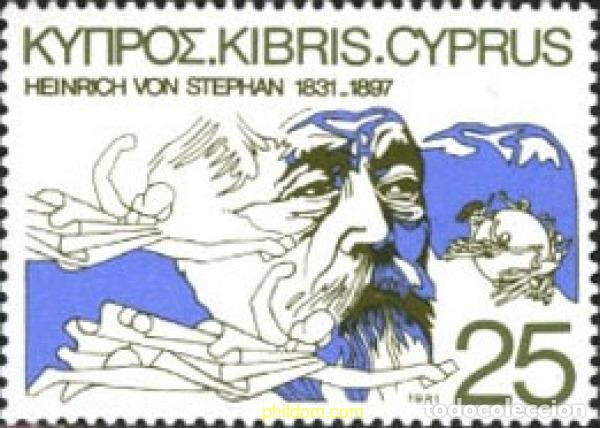 Briefmarken: 114542 MNH CHIPRE 1981 150 ANIVERSARIO DEL NACIMIENTO DE HEINRICH VON STEPHAN