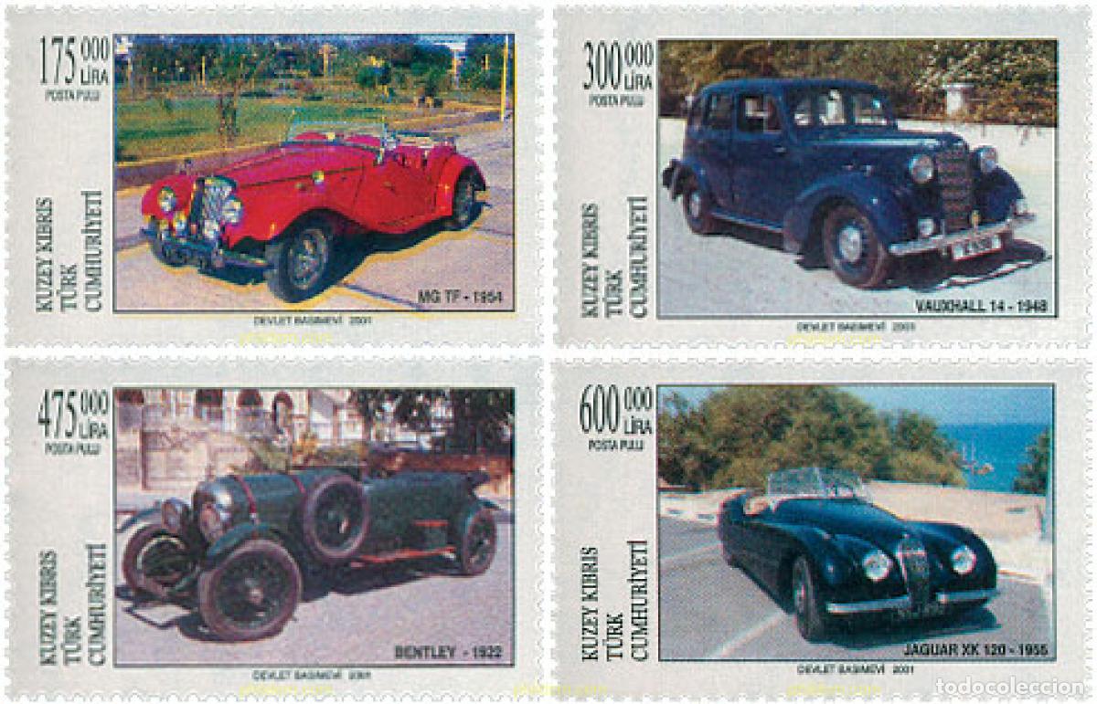 Stamps: 114603 MNH CHIPRE. Administraci&oacute;n turca 2001 AUTOMOVILES ANTIGUOS