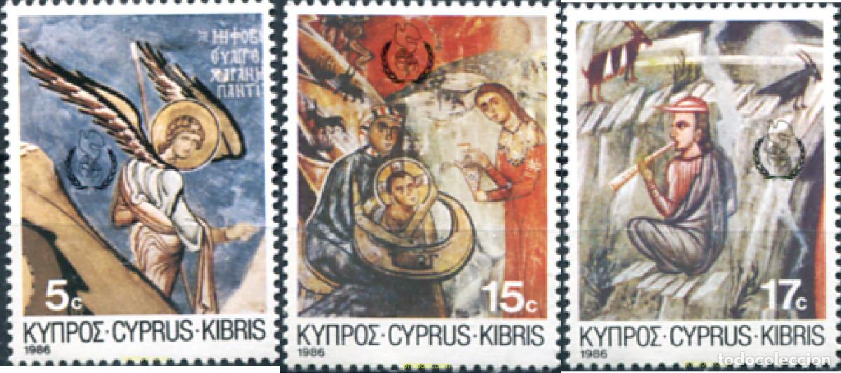 Sellos: 114733 MNH CHIPRE 1986 NAVIDAD Y A&Ntilde;O INTERNACIONAL DE LA PAZ
