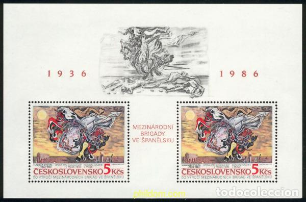 Selos: 115243 MNH CHECOSLOVAQUIA 1986 50 ANIVERSARIO DE LAS BRIGADAS INTERNACIONALES EN ESPA&Ntilde;A
