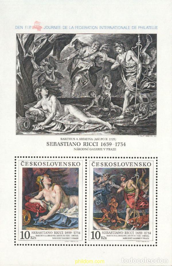 Sellos: 116037 MNH CHECOSLOVAQUIA 1988 PRAGA 88. EXPOSICION FILATELICA INTERNACIONAL. DIA DE LA F.I.P.