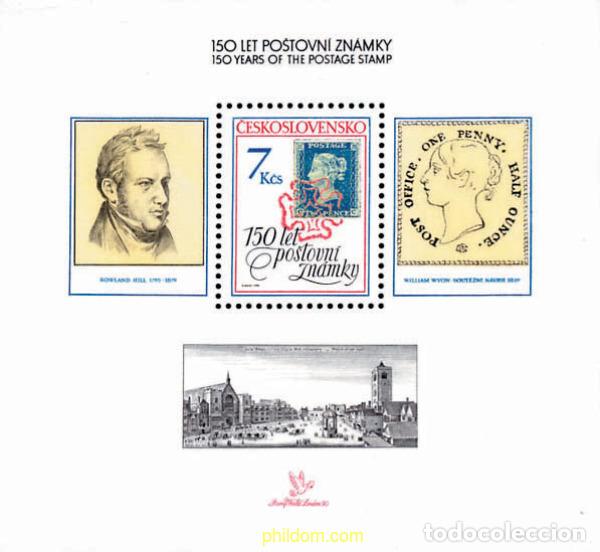 Sellos: 116040 MNH CHECOSLOVAQUIA 1990 150 ANIVERSARIO DEL PRIMER SELLO POSTAL