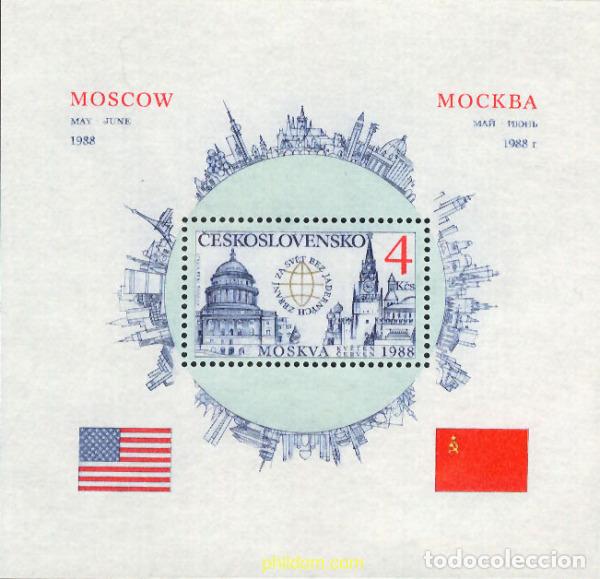 Sellos: 116031 MNH CHECOSLOVAQUIA 1988 VISITA DEL PRESIDENTE R. REAGAN