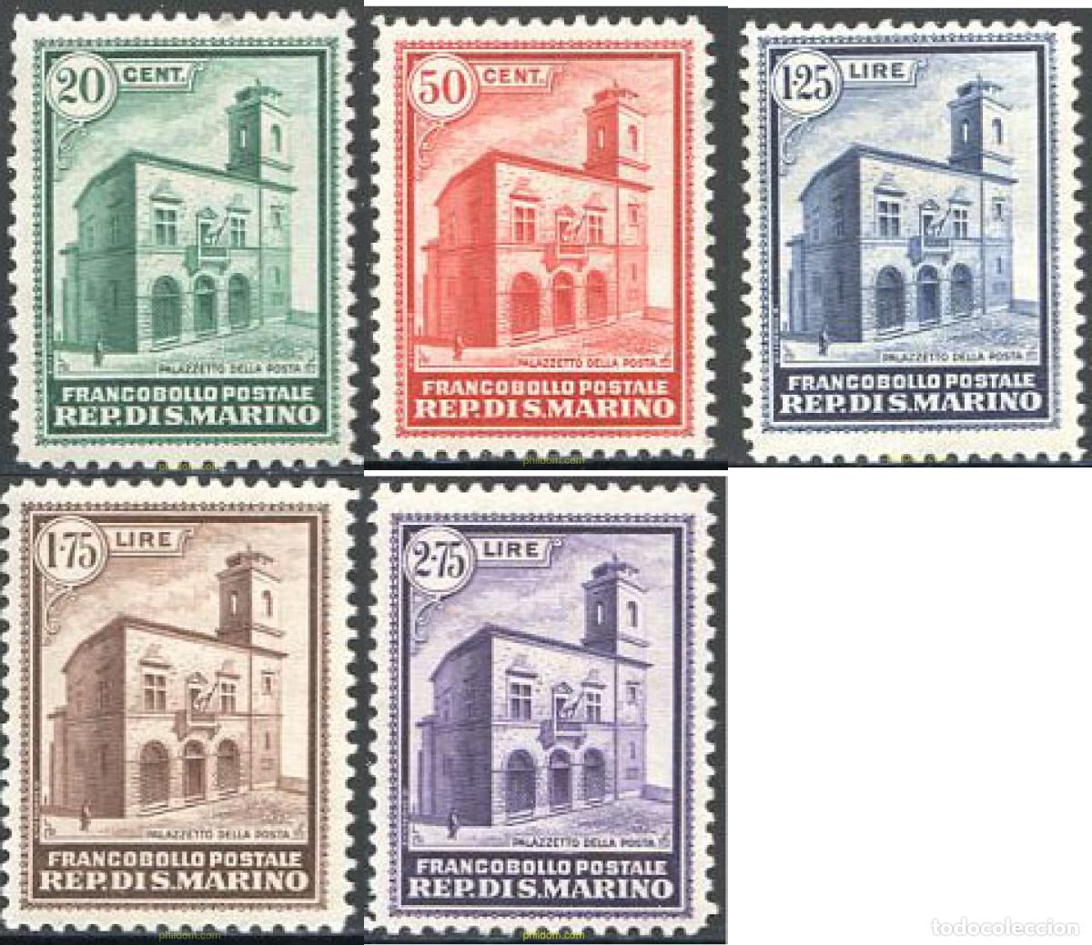 Sellos: 118521 HINGED SAN MARINO 1932 INAUGURACION DEL NUEVO EDIFICIO DE CORREOS