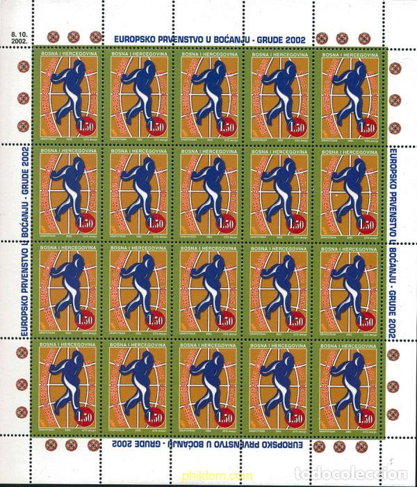 Timbres: 121350 MNH BOSNIA-HERZEGOVINA. Adm Croata 2002 CAMPEONATO EUROPEO DE BOLOS