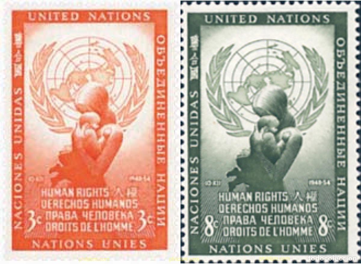 Selos: 122044 MNH NACIONES UNIDAS. Nueva York 1954 DIA DE LOS DERECHOS HUMANOS