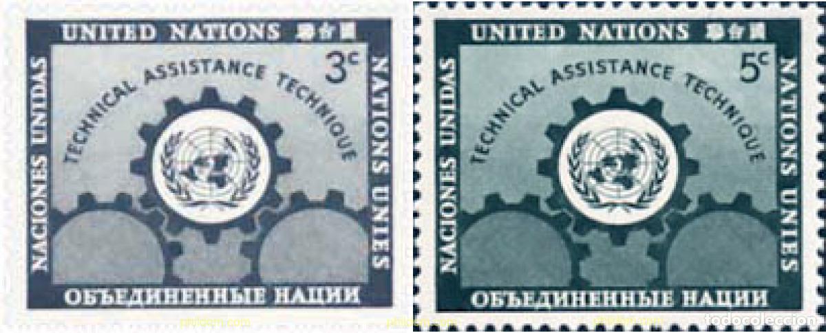 Selos: 277638 MNH NACIONES UNIDAS. Nueva York 1953 ASISTENCIA TECNICA A LOS PAISES SUBDESARROLLADOS