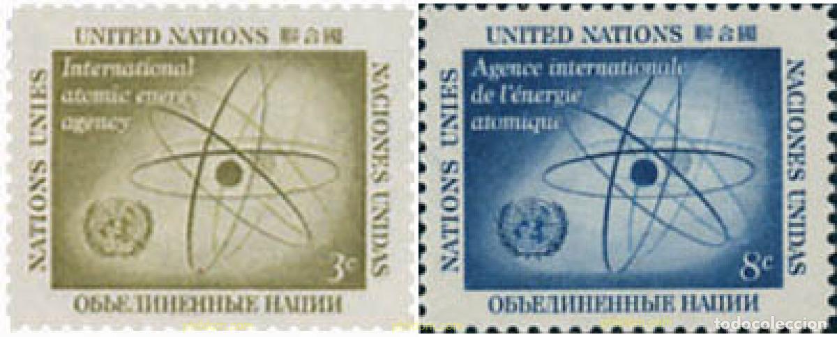 Sellos: 277644 MNH NACIONES UNIDAS. Nueva York 1958 AGENCIA INTERNACIONAL DE LA ENERGIA ATOMICA