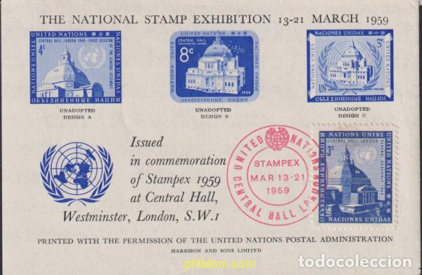 Sellos: 619666 MNH NACIONES UNIDAS. Nueva York 1958 10 ANIVERSARIO DE LA ASAMBLEA GENERAL DE LONDRES