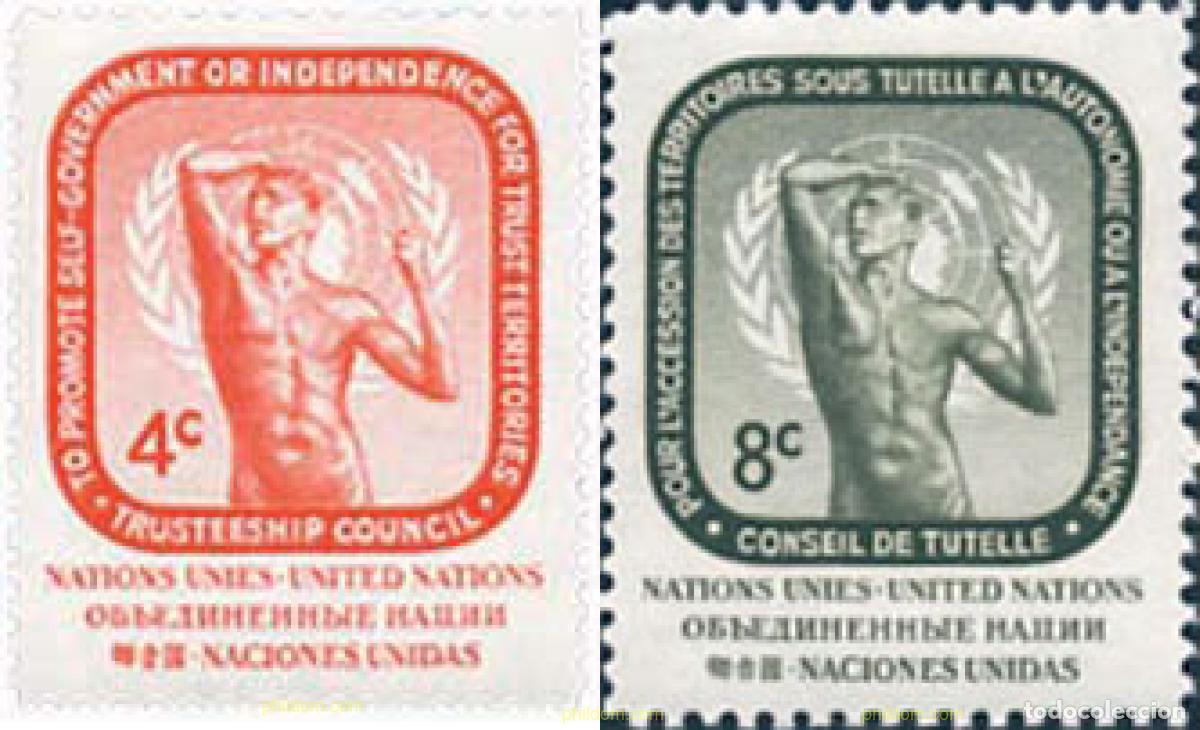 Sellos: 277648 MNH NACIONES UNIDAS. Nueva York 1959 DIA DE LAS NACIONES UNIDAS. CONSEJO DE TUTELA