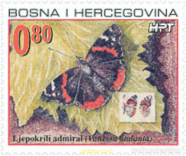 Sellos: 122801 MNH BOSNIA-HERZEGOVINA. Adm Croata 2002 MARIPOSAS