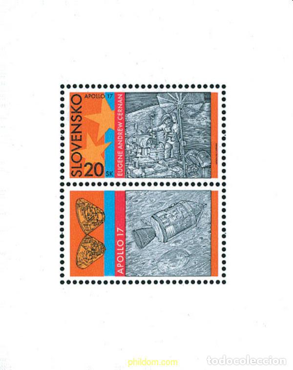 Sellos: 124888 MNH ESLOVAQUIA 2002 30 ANIVERSARIO DEL VUELO ESPACIAL DEL APOLLO 17