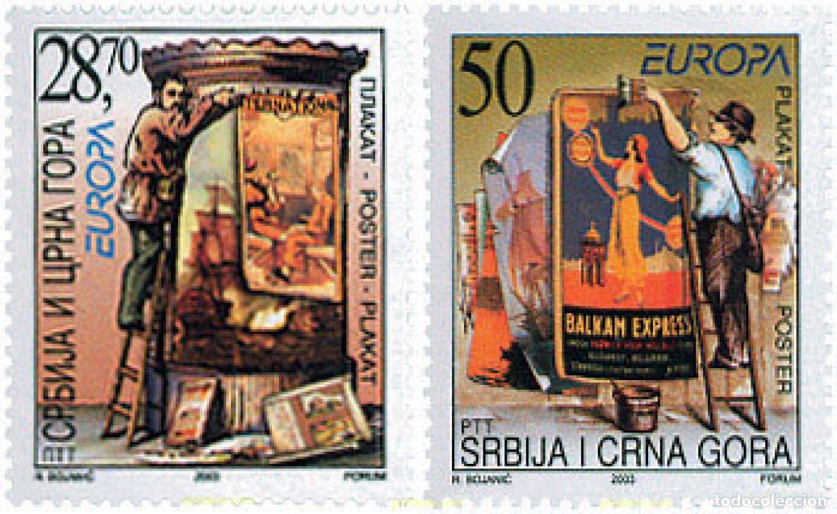 Sellos: 126557 MNH SERBIA Y MONTENEGRO 2003 EUROPA CEPT. ARTE DEL CARTEL