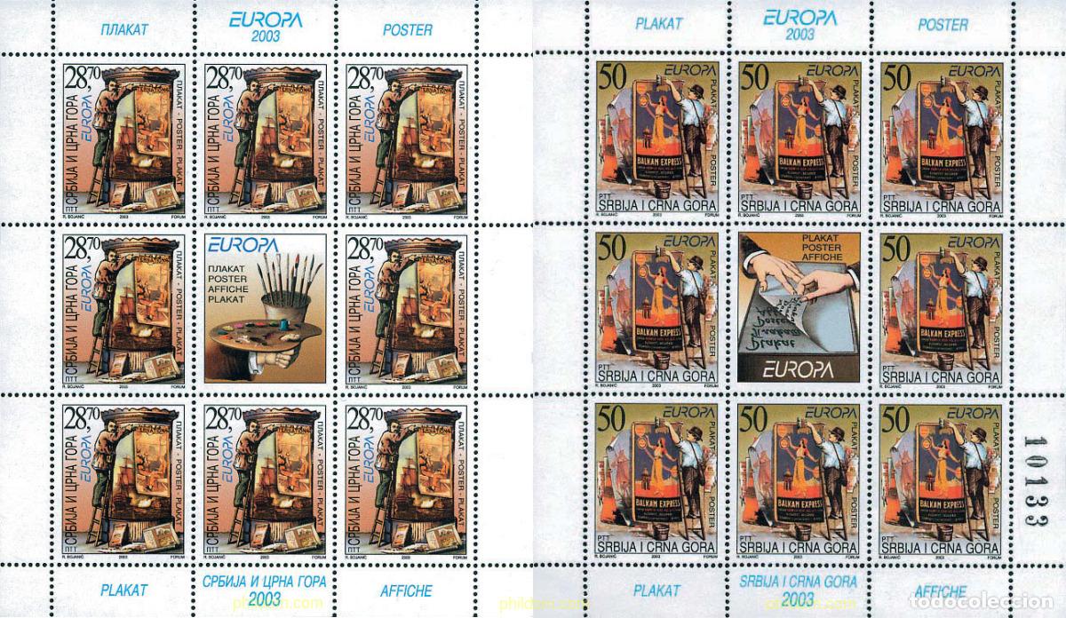 Sellos: 126558 MNH SERBIA Y MONTENEGRO 2003 EUROPA CEPT. ARTE DEL CARTEL