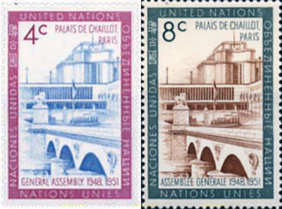 Sellos: 277650 MNH NACIONES UNIDAS. Nueva York 1960 ASAMBLEAS GENERALES DE 1948 Y 1951