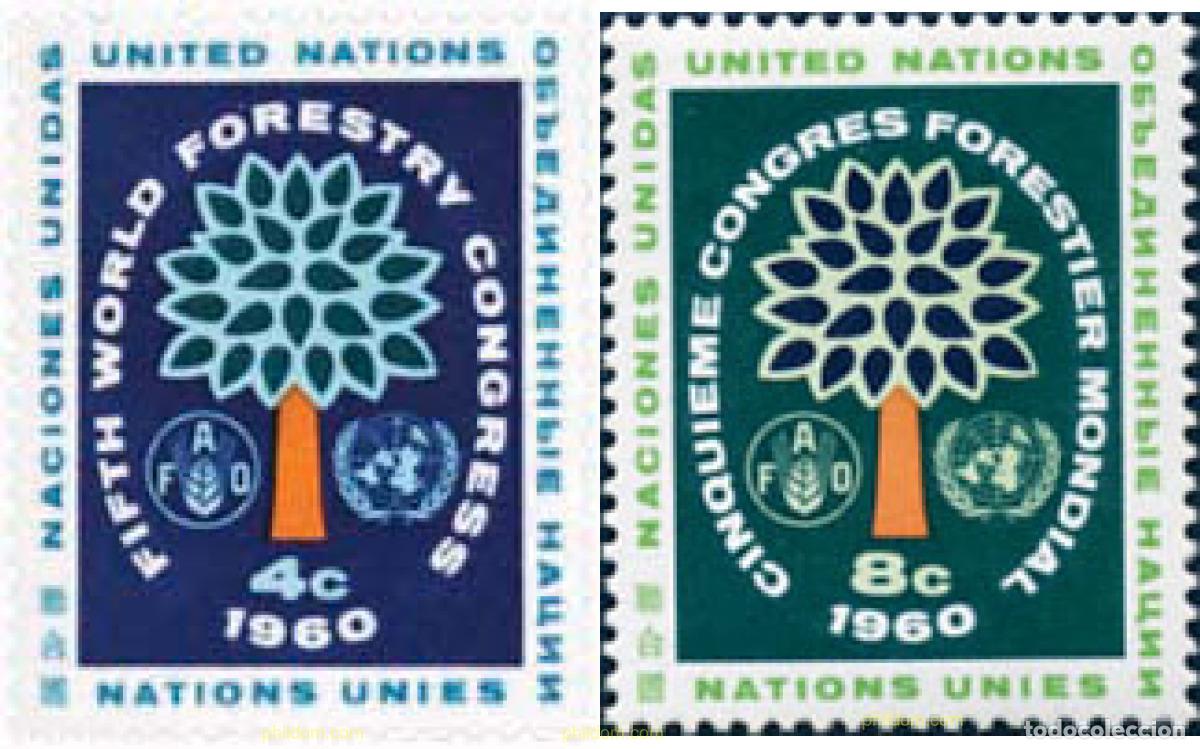 Sellos: 277652 MNH NACIONES UNIDAS. Nueva York 1960 CONGRESO FORESTAL MUNDIAL