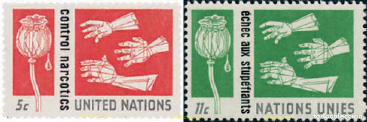 Sellos: 126975 MNH NACIONES UNIDAS. Nueva York 1964 CONTROL DE LAS DROGAS