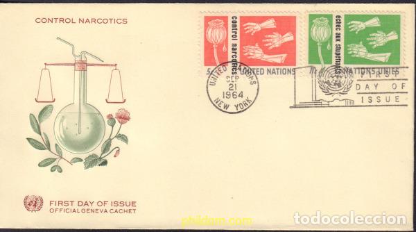 Sellos: 441035 MNH NACIONES UNIDAS. Nueva York 1964 CONTROL DE LAS DROGAS