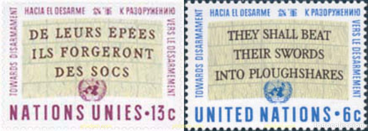 Sellos: 127066 MNH NACIONES UNIDAS. Nueva York 1967 CAMPA&Ntilde;A PARA EL DESARMAME