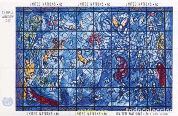 Sellos: 127070 MNH NACIONES UNIDAS. Nueva York 1967 ARTE. VIDRIERA DE MARC CHAGALL