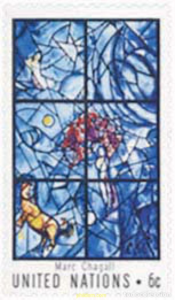 Sellos: 127081 MNH NACIONES UNIDAS. Nueva York 1967 ARTE. VIDRIERA DE MARC CHAGALL
