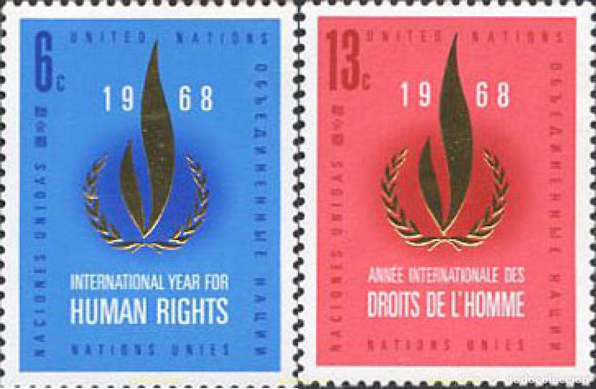 Sellos: 127099 MNH NACIONES UNIDAS. Nueva York 1968 A&Ntilde;O INTERNACIONAL DE LOS DERECHOS HUMANOS