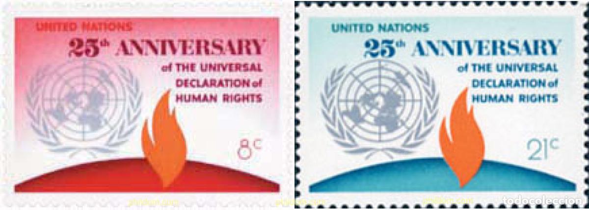 Briefmarken: 127175 MNH NACIONES UNIDAS. Nueva York 1973 25 ANIVERSARIO DE LA DECLARACION DE LOS DERECHOS HUMANO