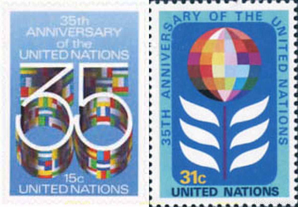 Stamps: 127207 MNH NACIONES UNIDAS. Nueva York 1980 35 ANIVERSARIO DE LA ONU