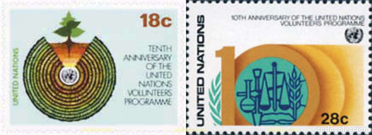 Stamps: 127231 MNH NACIONES UNIDAS. Nueva York 1981 10 ANIVERSARIO DEL PROGRAMA DE VOLUNTARIOS DE NACIONES