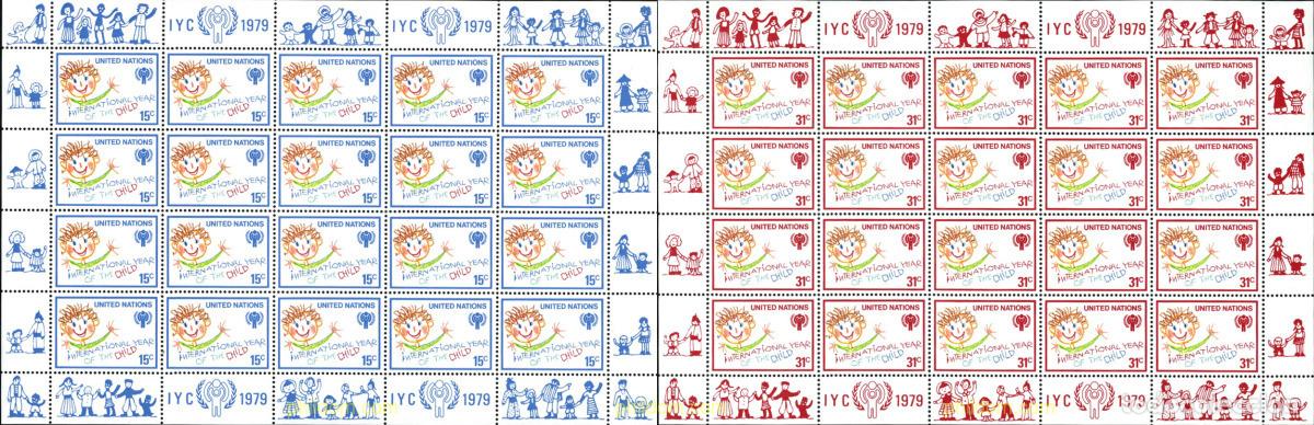 Sellos: 197816 MNH NACIONES UNIDAS. Nueva York 1979 A&Ntilde;O INTERNACIONAL DEL NI&Ntilde;O