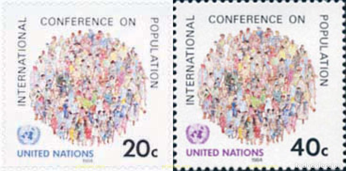 Sellos: 127240 MNH NACIONES UNIDAS. Nueva York 1984 CONFERENCIA INTERNACIONAL SOBRE LA POBLACION