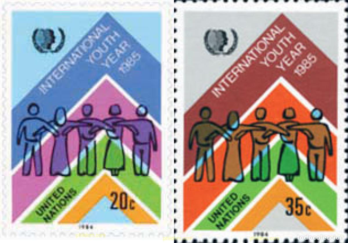 Sellos: 127243 MNH NACIONES UNIDAS. Nueva York 1984 A&Ntilde;O INTERNACIONAL DE LA JUVENTUD